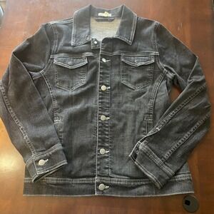 Eileen Fisher Organic Cotton Stretch‎ Black Denim Jacket Women's size M